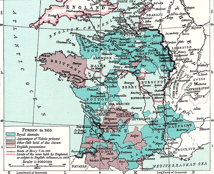 France In 1453, Shepherd, William R. Historical Atlas, P. 81, Photo By Alison Stones 